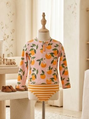 Ruffle Butts 2T Orange Blossom 2PC Swimsuit Ruffle Bottom